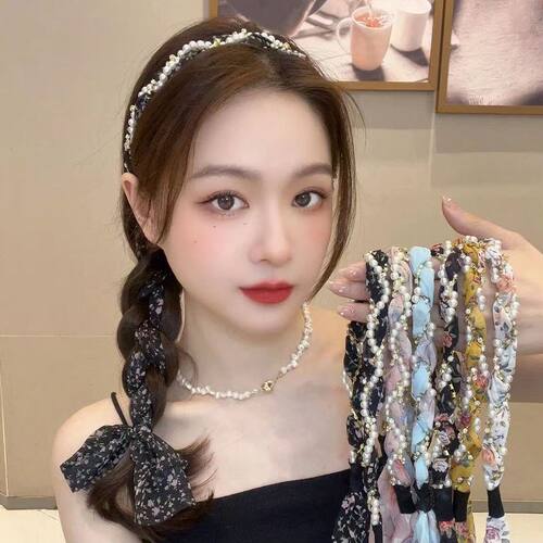 碎花发带丝巾绑发夏季飘