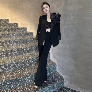 ZIZM时尚轻奢高级感套装小众炸街大盘花西服外套阔腿裤职场两件套