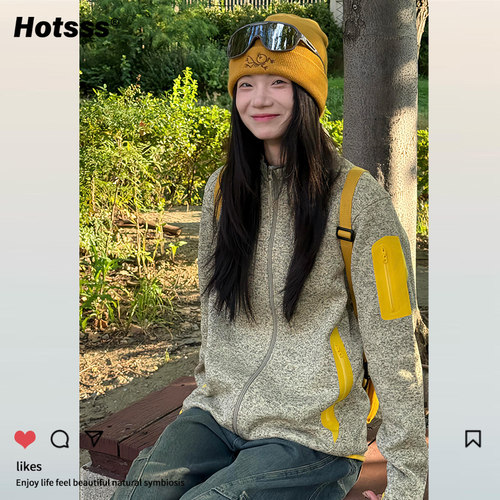 鸟家同款抓绒衣男女保暖加绒加厚