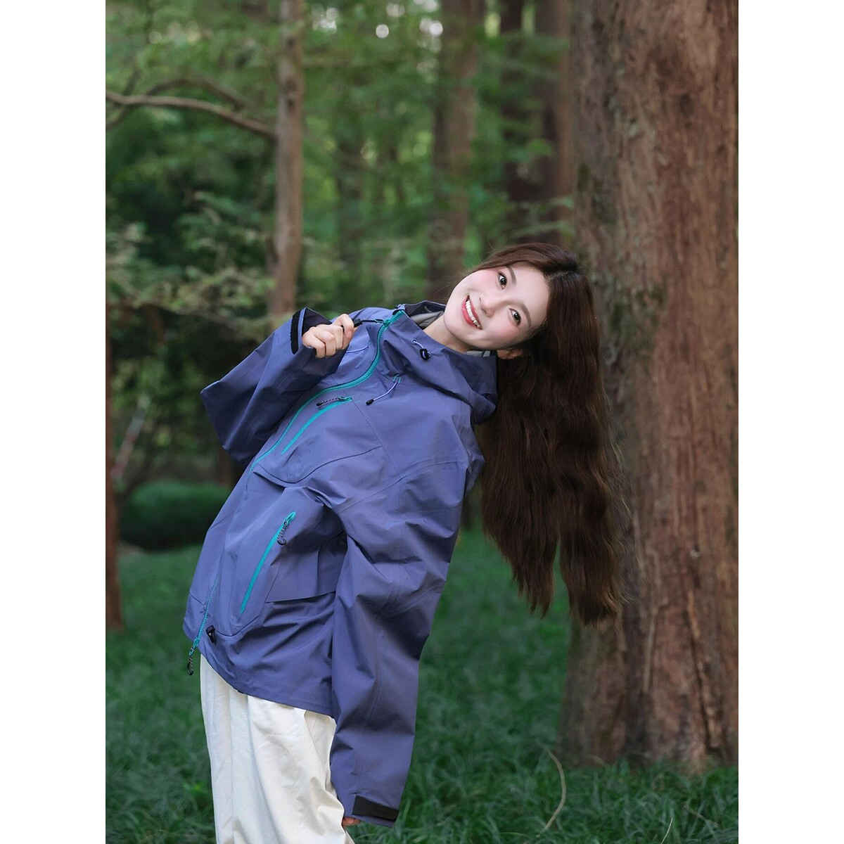 HOTSSS秘境紫户外冲锋衣女款2026新款春秋外套超好看徒步机能登山