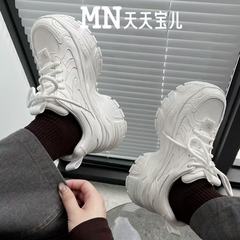 天天宝儿2025秋冬-1325R加绒全皮厚底增高8公分厚底休闲鞋老爹鞋