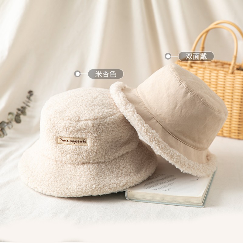 siggi秋冬仿羊羔绒大头围渔夫帽