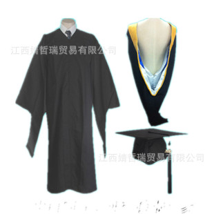 硕士槽袍 出口跨境毕业服 豪华硕士毕业礼服