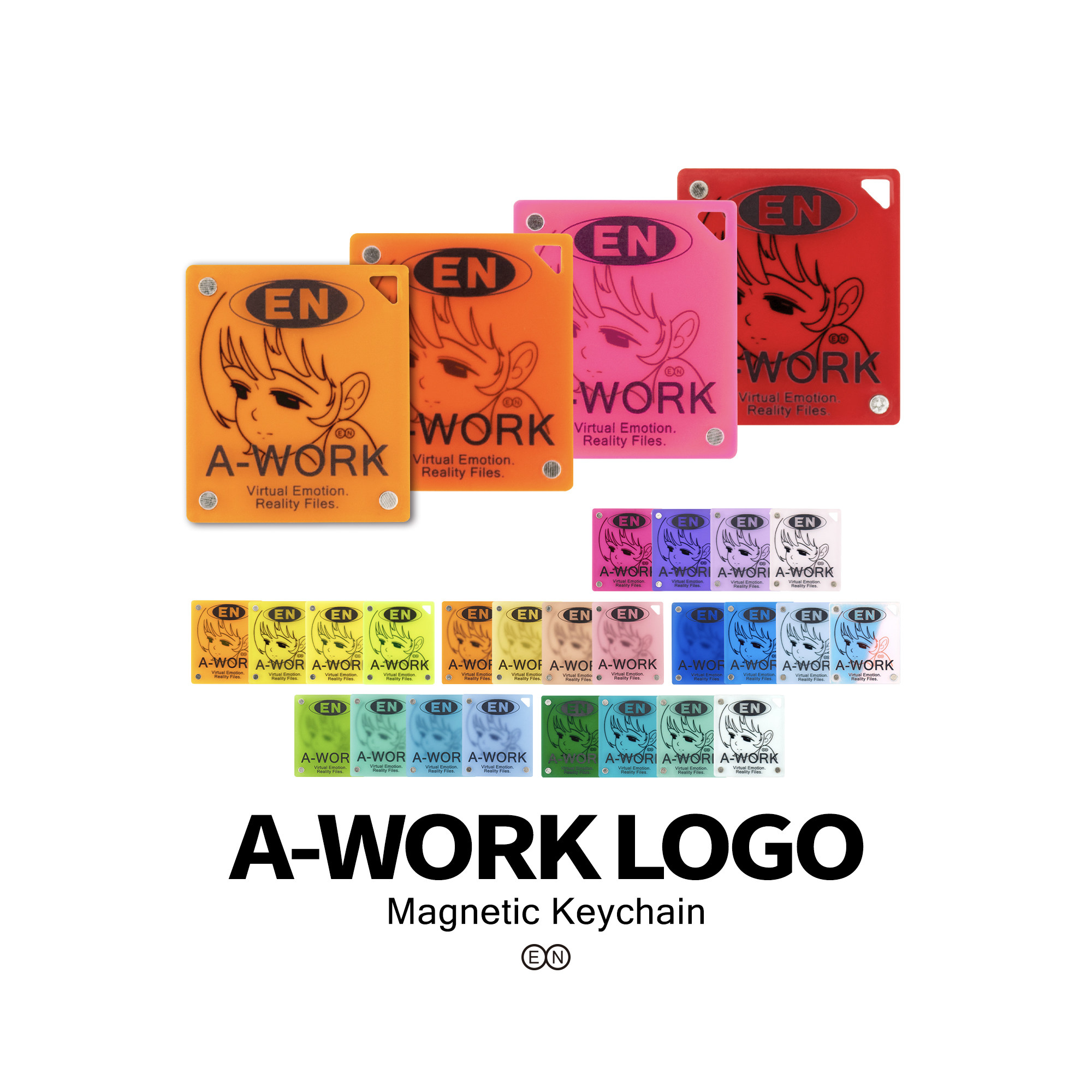 A-WORK LOGO 缤纷彩色 磁吸Logo牌 EN A-works
