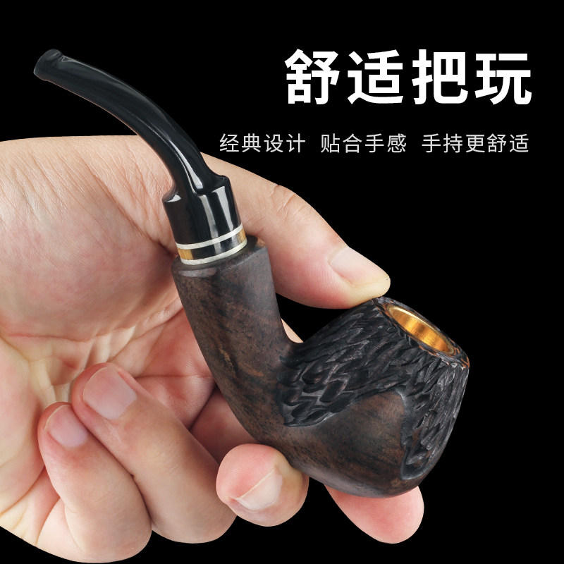 黑檀木烟斗粗细烟丝三用铜锅传统老式过滤男士便携旱烟袋锅子老年,ZIPPO/瑞士军刀/眼镜,烟斗,淘宝优惠券,粉丝福利购,淘宝优惠卷