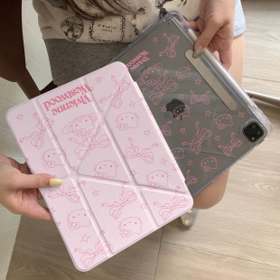 粉色KT猫适用苹果ipad保护壳air7亚克力pro11平板保护壳10.2英寸华为matepad11.5s卡通小米防摔第10代保护套