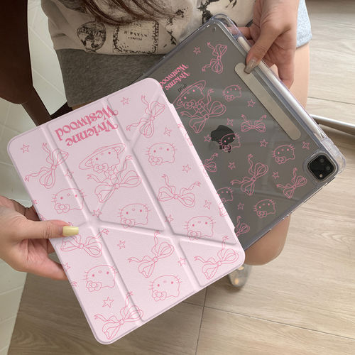 粉色KT猫平板壳侧帖分离