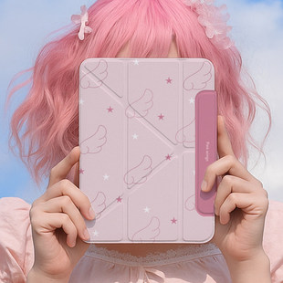 粉色翅膀适用苹果ipad保护壳air7亚克力pro11平板保护壳10.2英寸华为matepad11.5s卡通小米防摔第10代保护套