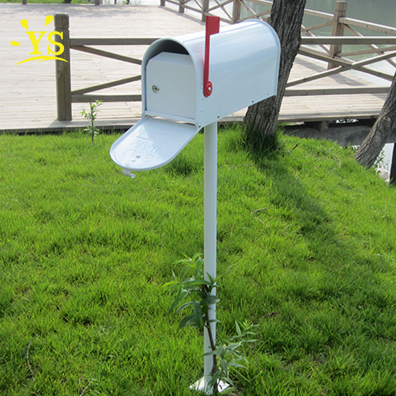 印门号美式户外乡村信箱邮筒铁艺庭院带锁防雨水创意田园摆件婚庆