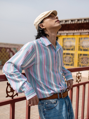 长袖美式休闲复古衬衫