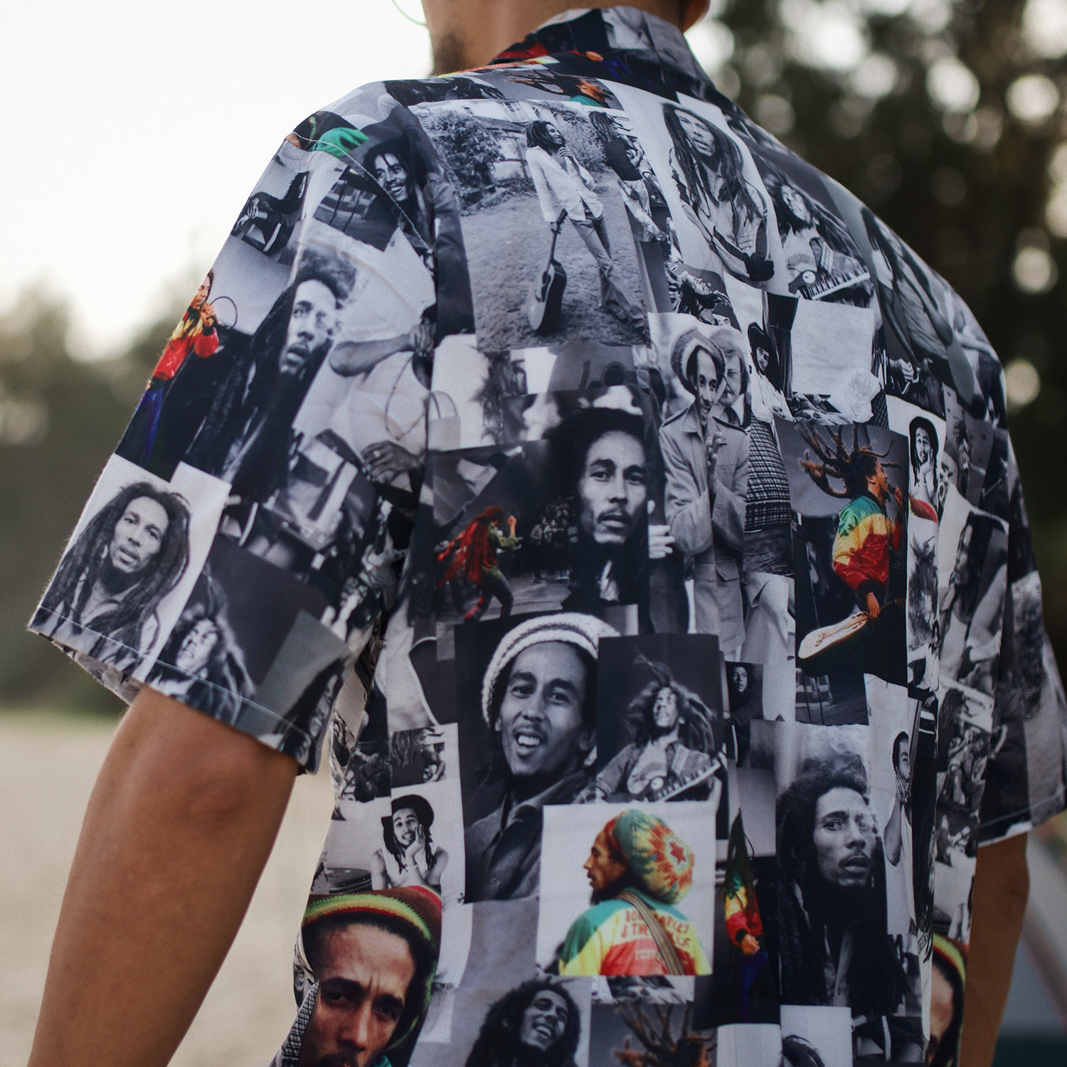 原创bobmarley花衬衫男ins痞帅复古港味冲浪衬衫古巴领衬衣大码