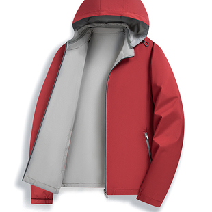 2026春秋季男士双面穿夹克外套爸爸装商务休闲行政百搭可拆帽外套