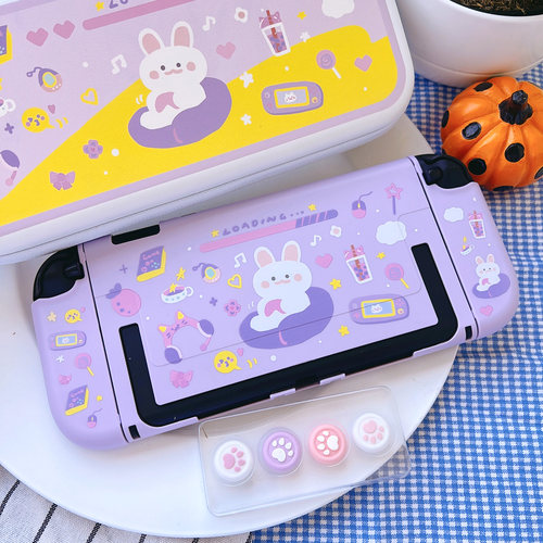 星之森电竞兔switch2适用保护壳可爱少女透黑紫任天堂NS2防摔套