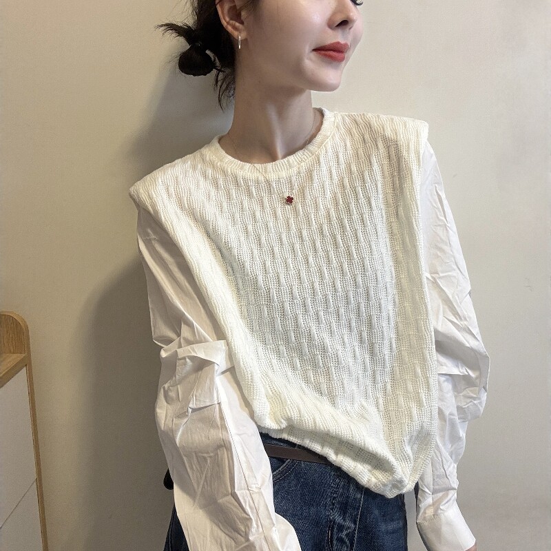 欧洲站2026春季新款欧货老钱风宽松针织披肩气质长袖衬衫上衣女潮