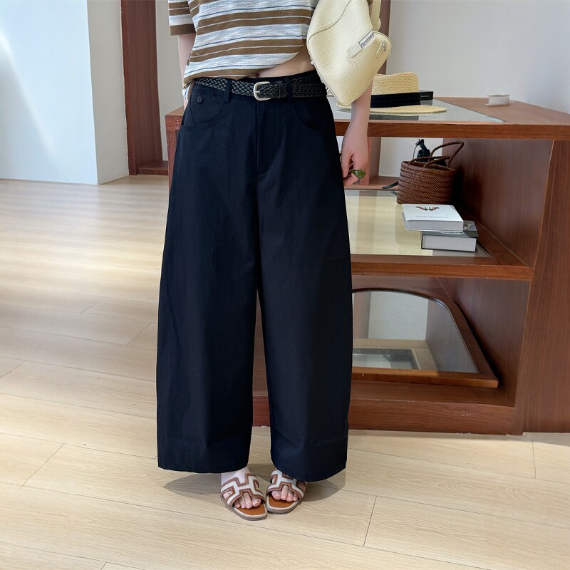 欧洲站2026夏季新款欧货时尚立体剪裁高腰休闲百搭萝卜裤九分裤潮