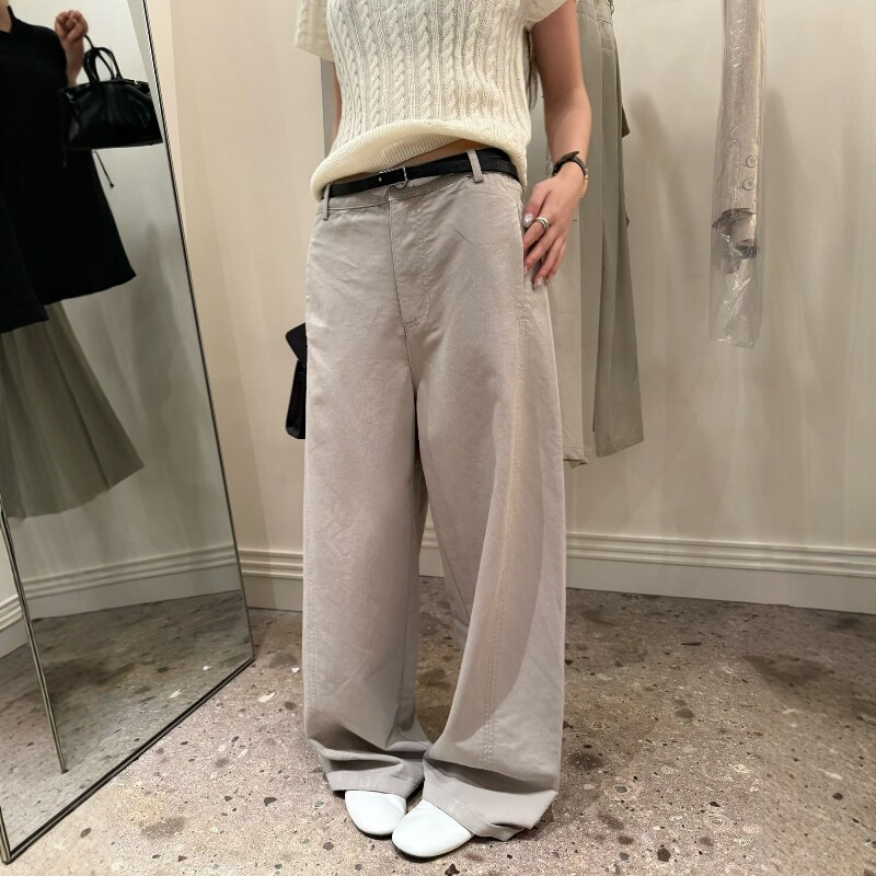 欧洲站2026春季新款欧货立体裁剪高腰显瘦休闲阔腿裤直筒长裤女潮