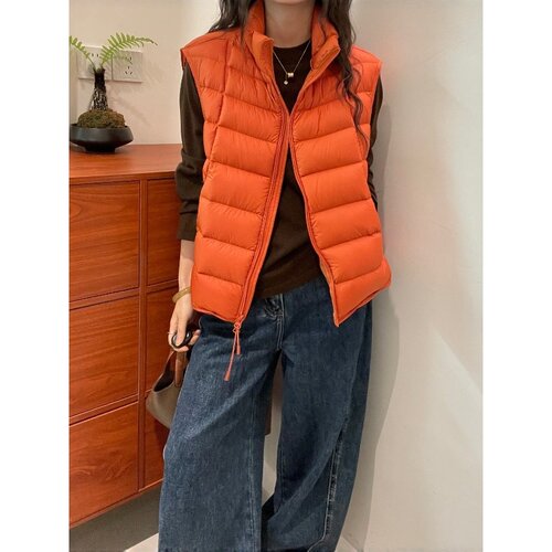 90白鸭绒羽绒马甲上衣女欧洲站2026冬季新款时尚立领休闲保暖外套