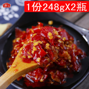 清记朝天辣椒酱萝卜味蒜蓉味调味酱下饭拌粉酱新鲜剁椒酱248gX2瓶