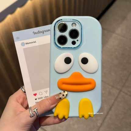 立体可爱鸭K90适用K70小米17/15手机壳K80至尊版NOTE13防摔K60硅胶14/12/11/10全包15PRO+卡通Turbo3/4软壳女