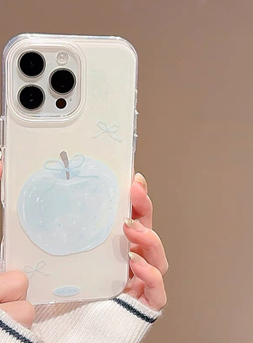 简约蓝色苹果Y78+适用VIVOX100手机壳X80/S17/S16/Y53S韩系X200小众X90pro全包X70/60硅胶Y52S防摔S18软S19女