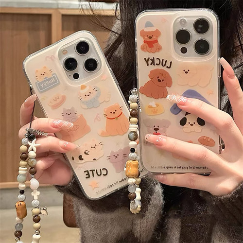 ins风可爱猫咪幸运狗狗屋手机壳