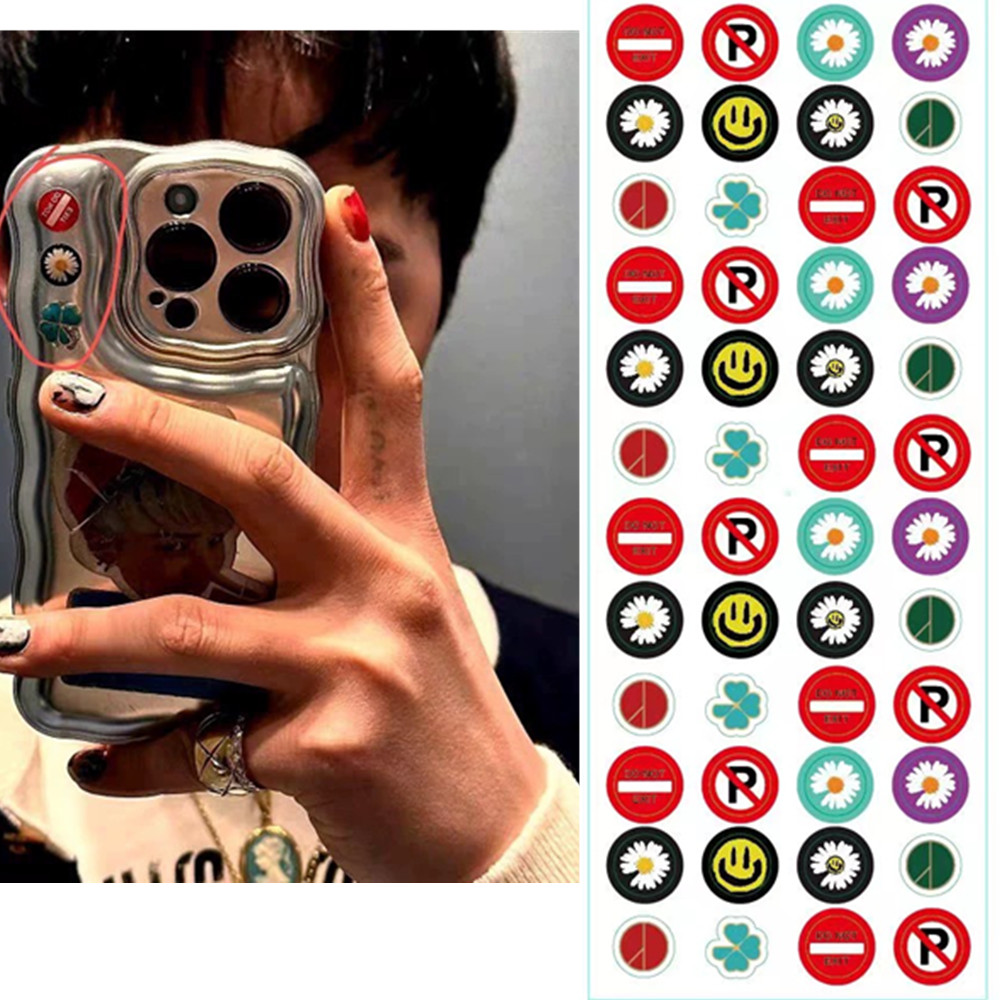 Bigbang权志龙GD ins同款P雏菊笑脸四叶草反战手机壳泡泡贴装饰贴