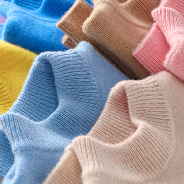 秋冬儿童纯毛羊绒衫男童女童羊毛衫针织打底加厚半高圆领套头毛衣