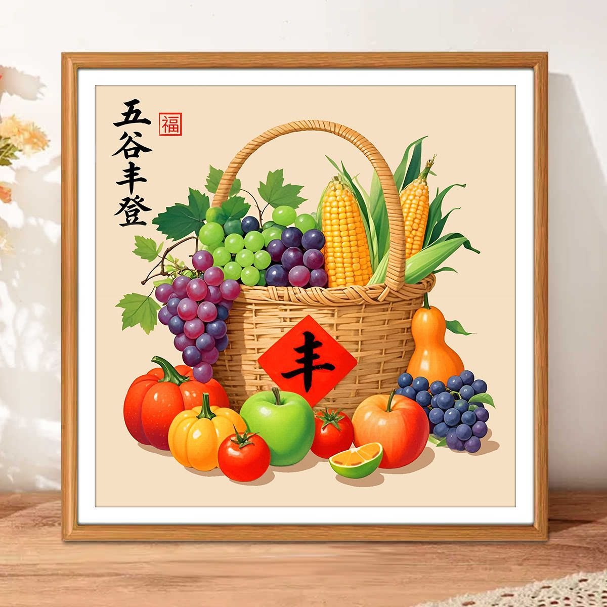 水果篮子十字绣自己绣2026新款客厅餐厅五谷丰登手工简单刺绣小件