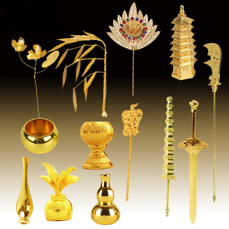 法器配件观音柳枝净瓶释迦佛地藏莲花药师塔七星剑佛像摆件用品