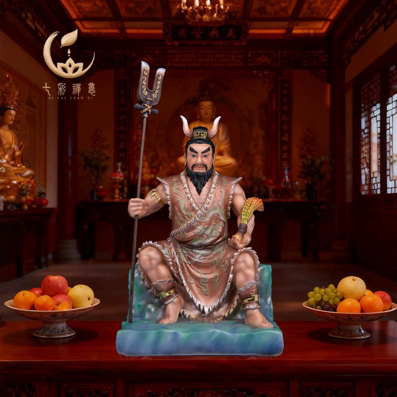 炎帝神农大帝神像五谷药王神农氏祖师供奉树脂摆件三皇大帝工艺品