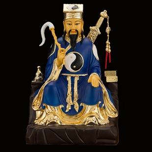 16寸吕洞宾神像纯铜彩绘居家供奉八仙纯阳祖师吕祖吕洞宾摆件新品