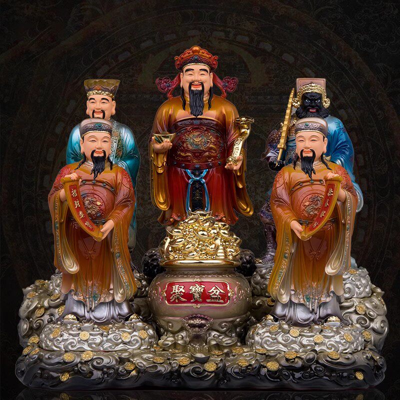 树脂五路财神摆件东南西北中路财神爷家用店铺文武财神赵公明神像