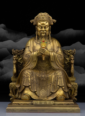 纯铜广济龙王神像黄铜五台山龙五爷海神龙神龙王爷铜像摆件新品