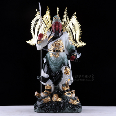 19/26寸汉白玉关帝关圣帝君武财神关二爷神像九龙关公摆件新品