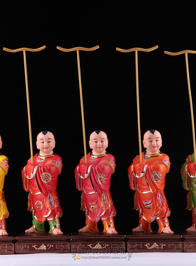 10寸五方童子 灵童子 五方灵童  树脂彩绘一套价