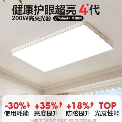 超亮LED吸顶灯2026年新款卧室灯圆形简约现代客厅房间全光谱灯具