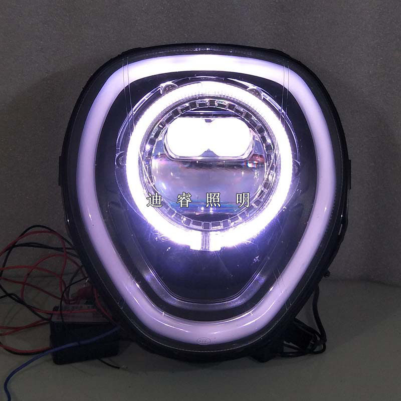 适用豪爵TR300大灯HJ300-3A总成改装激光透镜天使眼恶魔眼
