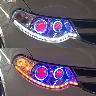 适用于五菱宏光S大灯总成改装双光透镜LED天使眼氙气灯日行灯泪眼