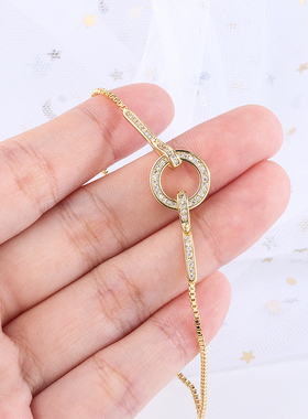 小众微镶满钻可调节百搭蛇骨手链