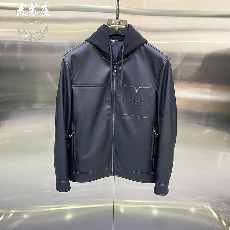 连帽羽绒服外套个性亮面舒适防水