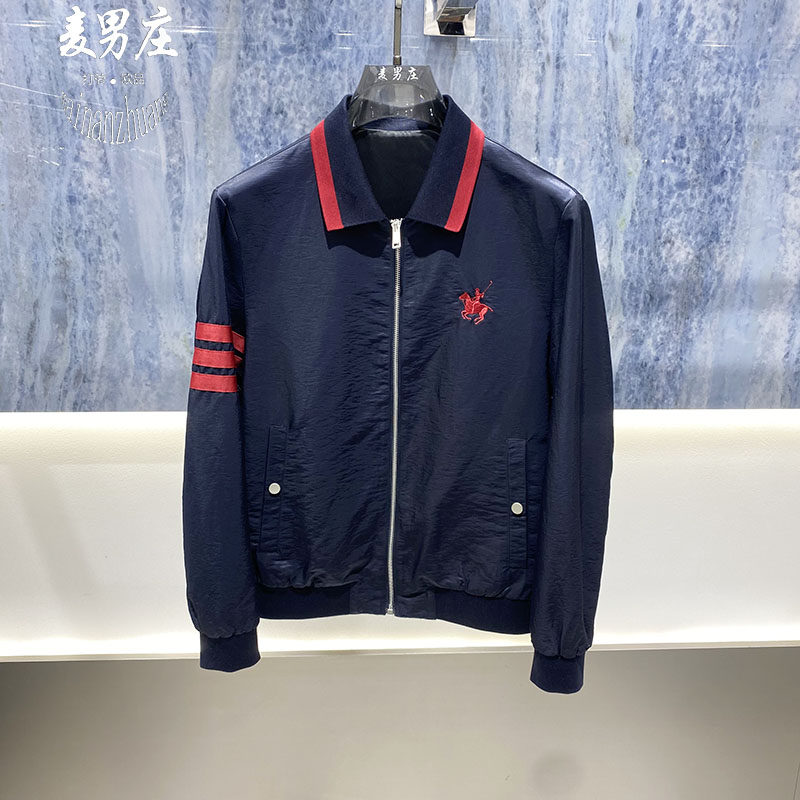 高端欧货潮流男士26春夏新款薄款刺绣翻领夹克外套轻奢时尚青年爆