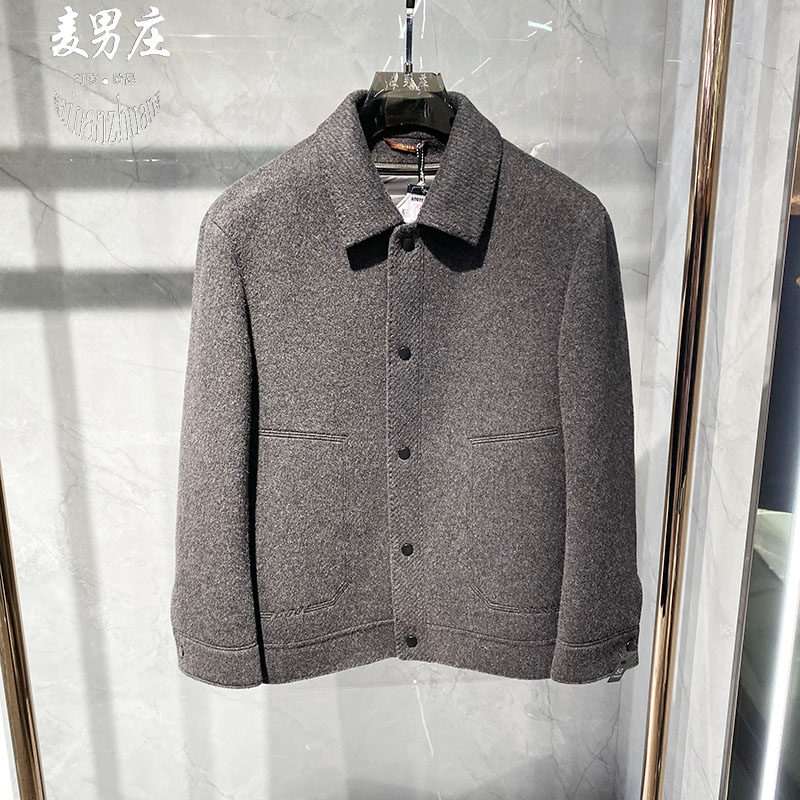男士冬季鹅绒可拆袖翻领夹克