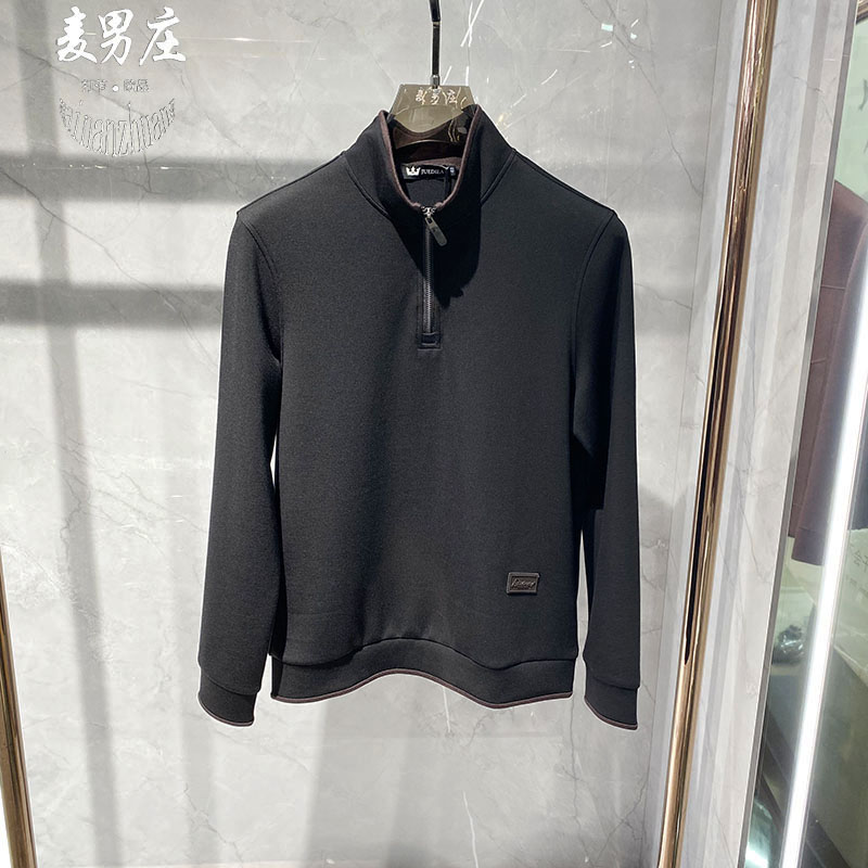 欧潮男士26秋冬新款拉链翻领长袖简约卫衣青年轻奢舒适微弹高端韩