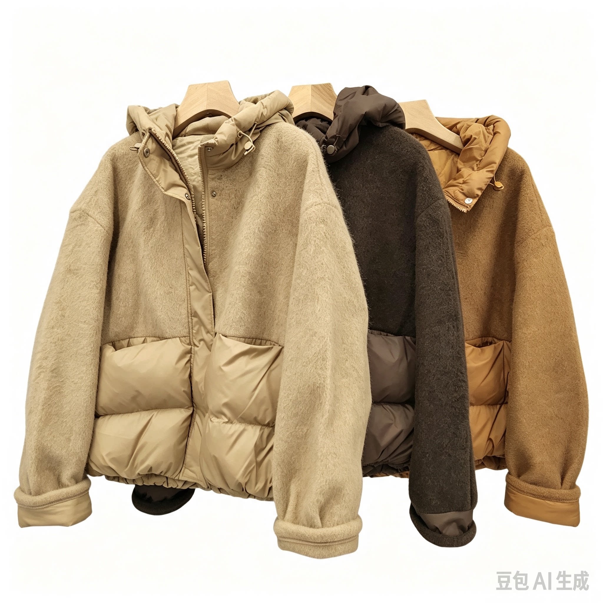 秋冬季新款26780女高端时尚洋气羊毛拼接短款棉衣外套小个子韩系