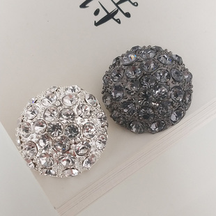 金属镶钻水晶纽扣23MM女大衣外套时装扣子满天星半圆形蘑菇装饰扣