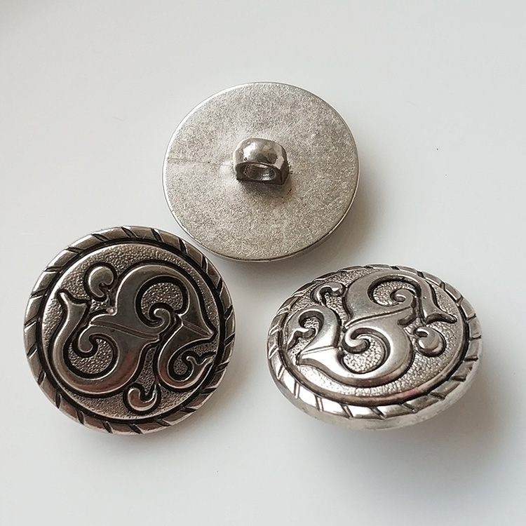 复古英伦风男女士大衣风衣西装外套手缝扣子25MM古银色时装纽扣