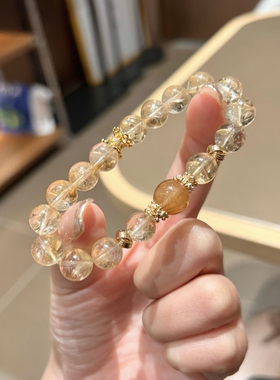 天然黄塔晶手串招财转运手链
