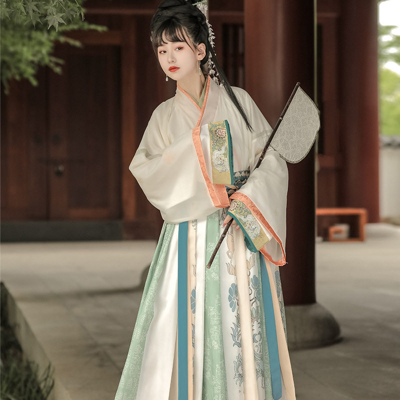 魏晋制汉服女中国风交领齐腰八破裙正品原创古装日常超仙春夏季款