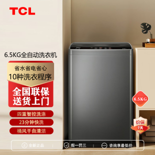 TCL D01全自动家用小型波轮洗衣机宿舍租房神器节能6.5公斤 XQB65