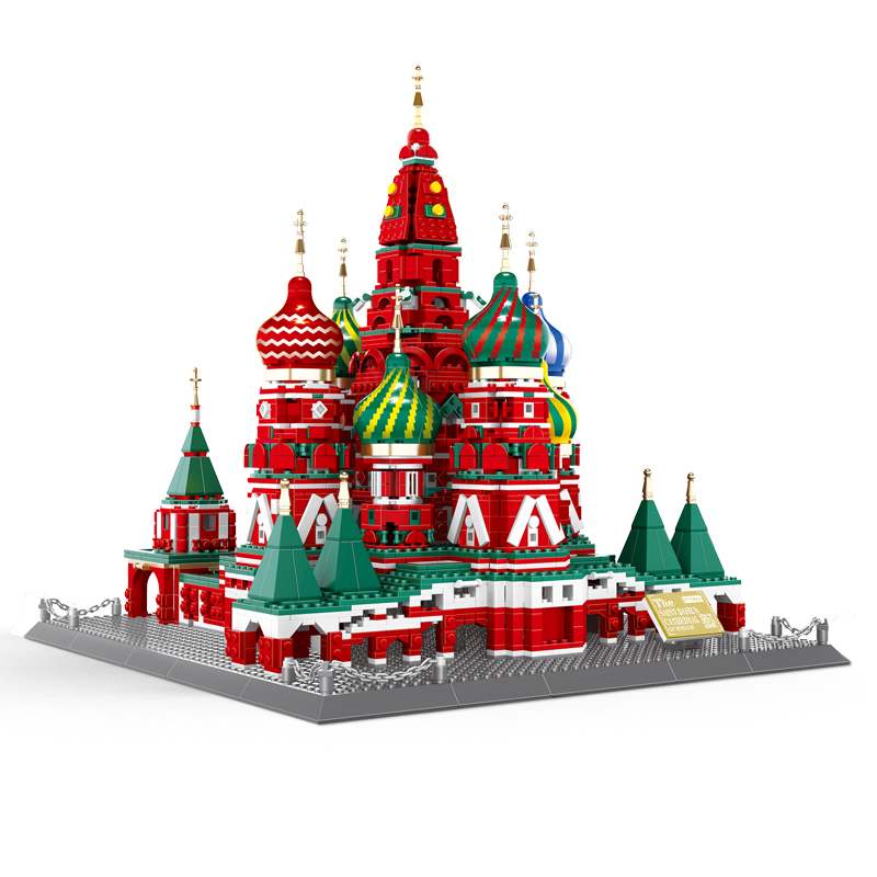万格圣瓦西里大教堂积木拼装模型 俄罗斯莫斯科世界著名建筑成人